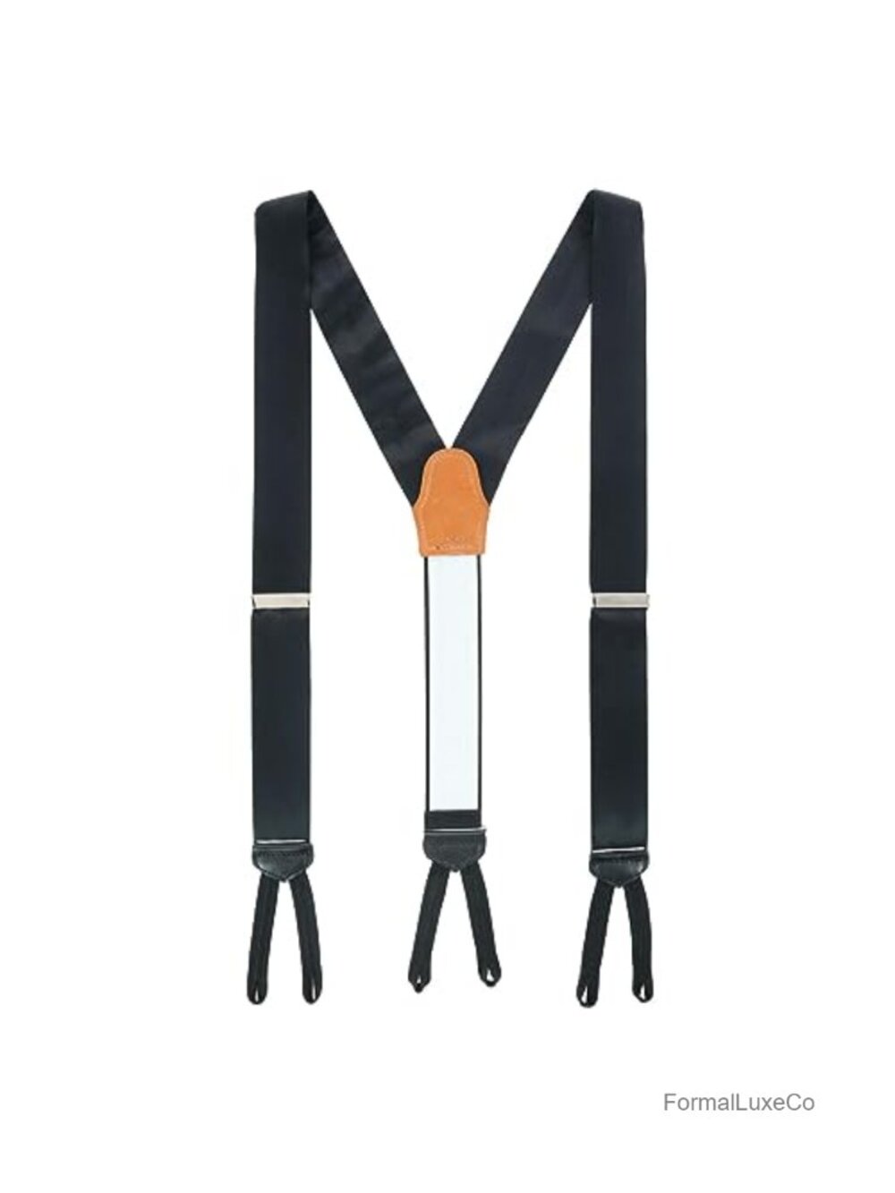 Big and Tall Pure Silk Formal End Braces Adjustable Suspenders for Tuxedo